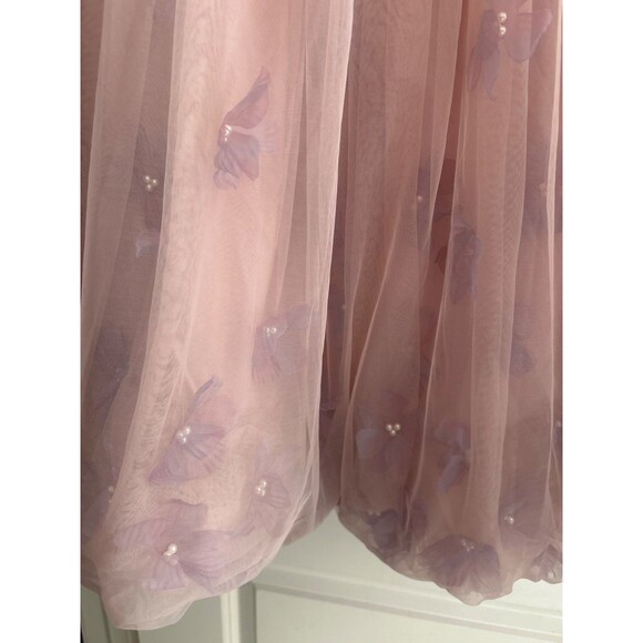 Anthropologie Women’s Blossom Bubble Flower Applique Tulle Midi Skirt size L NWT - Picture 3 of 11